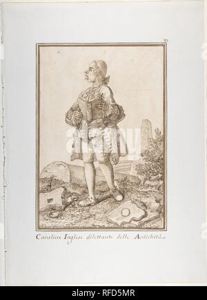 Joseph Henry di Straffan, Co. Di Kildare. Artista: Pier Leone Ghezzi (italiano, Comunanza vicino a Ascoli Piceno 1674-1755 Roma). Dimensioni: 12 5/16 x 8 3/8 poll. (31,2 x 21,3 cm). Data: 1744-51. Dopo aver ereditato una fortuna dal suo padre banchiere nel 1741, Joseph Henry ha fatto due viaggi in Italia per lo studio e la raccolta di arte. La sua apparente gioventù in questa caricatura suggerisce che Ghezzi ha richiamato durante l'irlandese del primo viaggio del 1744-45, ma potrebbe essere data alla sua seconda visita del 1750-51. Mentre ancora un giovane Enrico divenne un serio studioso determinato a diventare un riconosciuto conoscitore. Ghezzi mostra lui sinceramente co Foto Stock