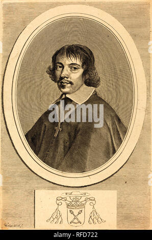 Jean-François Paul de Gondi, Cardinale di Retz. Dimensioni: piastra: 34,6 x 22,7 cm (13 5/8 x 8 15/16 in.) foglio: 37,4 x 25,3 cm (14 3/4 x 9 15/16 in.). Medium: incisione su carta vergata. Museo: National Gallery of Art di Washington DC. Autore: CLAUDE MELLAN. Foto Stock