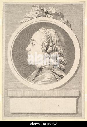 Ritratto di Carlo Gauzargues. Artista: Dopo Charles Nicolas Cochin II (francese, Parigi Parigi 1715-1790); Augustin de Saint-Aubin (francese, Parigi Parigi 1736-1807). Dimensioni: foglio: 7 3/16 x 5 3/16 in. (18,3 × 13,1 cm). Data: 1767. Museo: Metropolitan Museum of Art di New York, Stati Uniti d'America. Foto Stock