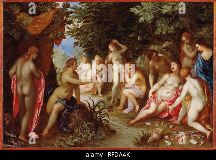 Diana e Callisto. Data/Periodo: 1605/1608. La pittura. Autore: BALEN, HENDRIK VAN. JAN Brueghel il Vecchio. Foto Stock