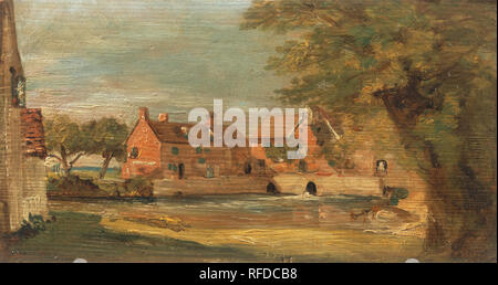 Flatford Mill. Data/Periodo: Tra il 1810 e il 1811. La pittura. Olio su pannello. Altezza: 165 mm (6,49 in); larghezza: 298 mm (11,73 in). Autore: John Constable. Foto Stock