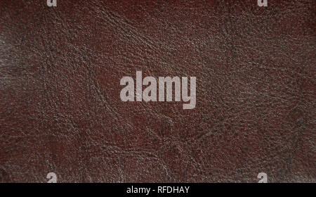 Superficie decorativa imitando artificialmente realizzata in pelle. La foto è stata scattata nelle ore diurne, primo piano. Foto Stock