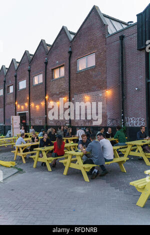 Struttura di pattino Cafe, Amsterdam Noord, Paesi Bassi Foto Stock