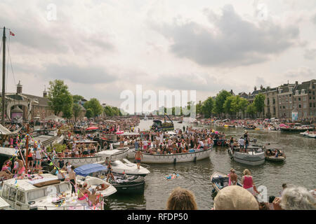 Gay Pride Amsterdam Amstel 2018, Paesi Bassi Foto Stock