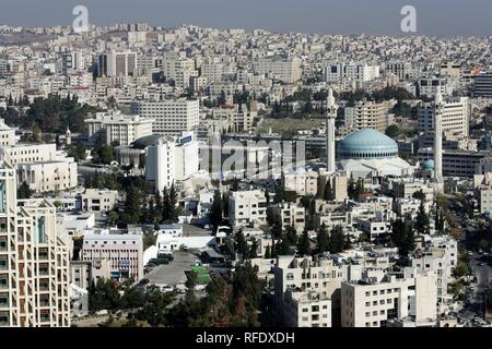 Il re Abdullah moschea, Al-Abdali distretto, Amman, Giordania Foto Stock