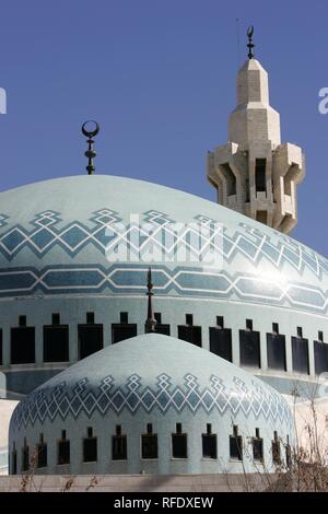 Il re Abdullah moschea, nel quartiere Al-Abdali, Amman, Giordania Foto Stock