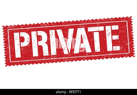 Segno privato o il timbro su sfondo bianco, illustrazione vettoriale Illustrazione Vettoriale