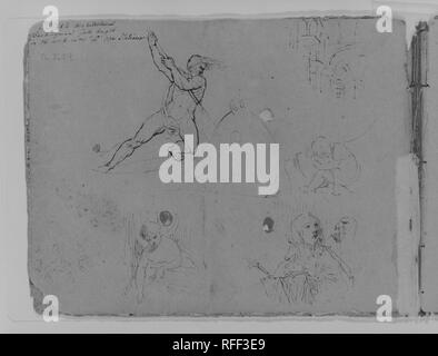 Coperchio anteriore interno (da Sketchbook). Artista: Thomas Sully (American, Horncastle, Lincolnshire 1783-1872 Philadelphia, Pennsylvania). Dimensioni: 9 x 11 1/2 in. (22,9 x 29,2 cm). Data: 1810-20. Museo: Metropolitan Museum of Art di New York, Stati Uniti d'America. Foto Stock