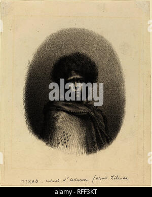 Tikao, naturel d'Akaroa. Dimensioni: complessivo: 17 x 13,9 cm (6 11/16 x 5 1/2 in.). Medium: Penna e inchiostro nero su grafite. Museo: National Gallery of Art di Washington DC. Autore: CHARLES MERYON. Foto Stock