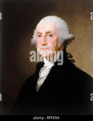 George Washington. Data: c. 1821. Dimensioni: complessivo: 67 x 55 cm (26 3/8 x 21 5/8 in.). Medium: Olio su legno. Museo: National Gallery of Art di Washington DC. Autore: Gilbert Stuart. Foto Stock