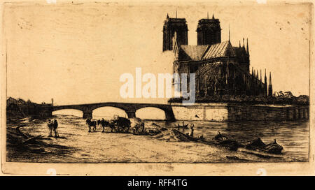 L'abside de Notre-dame de Paris (l'abside della Cattedrale di Notre Dame di Parigi). Data: 1854. Medio: l'attacco. Museo: National Gallery of Art di Washington DC. Autore: CHARLES MERYON. Foto Stock