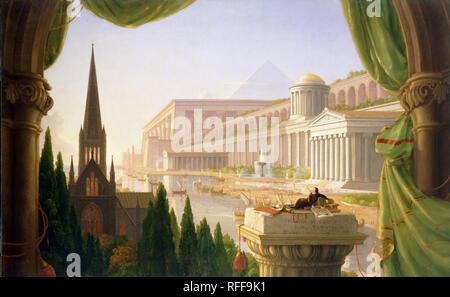 Architetto di sogno. Data/Periodo: 1840. La pittura. Olio su tela. Altezza: 1.347 mm (53.03 in); Larghezza: 2.136 mm (84.09 in). Autore: Thomas Cole. Foto Stock