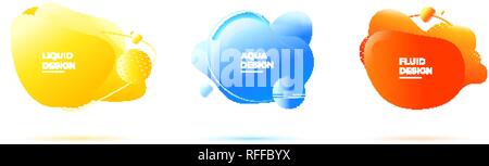 Set di liquido organico sfondi. Geometrica astratta forme fluenti e forme di fluido Illustrazione Vettoriale