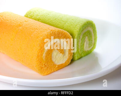 Green pandan e aroma di arancio dolce rotolo Foto Stock