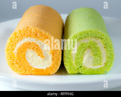 Green pandan e aroma di arancio dolce rotolo Foto Stock