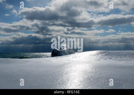 Dopo la tempesta di ghiaccio la mattina presto Foto Stock