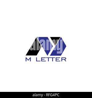 M lettera logo. lettera M logo grafico, business logo design. Illustrazione Vettoriale