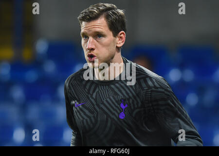 Londra, UK 24 gennaio Tottenham defender Jan Vertonghen capitani lato durante il Carabao Cup match tra Chelsea e Tottenham Hotspur a Stamford Bridge, Londra giovedì 24 gennaio 2019. (Photo credit: MI News & Sport) Foto Stock