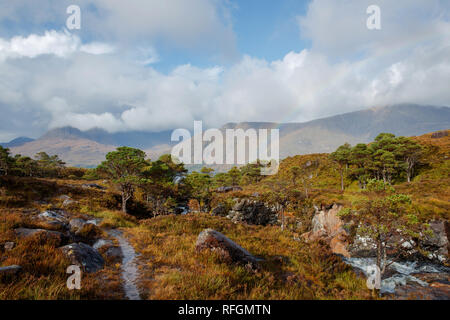 Il Allt Coire Rooill fiume vicino a Torridon Foto Stock