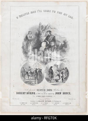 0 fischio e mi rivolgerò a voi il mio ragazzo (la musica del foglio di copertina). Artista: Winslow Homer (American, Boston, Massachusetts 1836-1910 Prouts collo, Maine). Dimensioni: Immagine: 7 3/4 in. × 6 a. (19,7 × 15,2 cm) foglio: 13 1/8 x 10 1/8 in. (33,3 x 25,7 cm). Litografo: J. H. Bufford & Co. (Boston, Massachusetts). Editore: Oliver Ditson & Co. (Boston, Massachusetts). Data: 1855-7. Museo: Metropolitan Museum of Art di New York, Stati Uniti d'America. Foto Stock