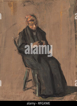 L'accompagnatore. Data: c. 1908. Dimensioni: complessivo: 46,3 x 36,2 cm (18 1/4 x 14 1/4 in.) incorniciato: 63,5 x 53,3 x 8,3 cm (25 x 21 x 3 1/4 in.). Medium: olio su tela. Museo: National Gallery of Art di Washington DC. Autore: Thomas Eakins. Foto Stock