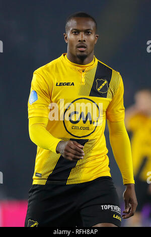 BREDA, Paesi Bassi, 25-01-2019, calcio, NAC Rat Verlegh Stadium, olandese eredivisie, stagione 2018/2019, NAC player Gervane Kastaneer, durante la partita NAC - ADO. Foto Stock