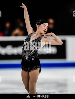 Detroit, Michigan, Stati Uniti d'America. 24 gen 2019. McIsaac Brynne compete nel Signore breve programma) durante la noi la figura pattinare campionato a Little Caesars Arena, Detroit, Michigan. Credito: Scott Hasse/ZUMA filo/Alamy Live News Foto Stock