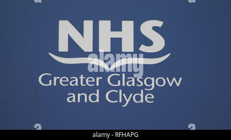 Glasgow, Scotland, Regno Unito. Il 25 gennaio 2019. Varie scene che mostrano differenti viste da intorno il Queen Elizabeth University Hospital. Ci sono stati 2 morti dei pazienti ha riportato di recente e che si ritiene siano legate alle infezioni contratte attraverso la pollina piccione. Credito: Colin Fisher/Alamy Live News Foto Stock