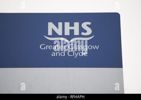 Glasgow, Scotland, Regno Unito. Il 25 gennaio 2019. Varie scene che mostrano differenti viste da intorno il Queen Elizabeth University Hospital. Ci sono stati 2 morti dei pazienti ha riportato di recente e che si ritiene siano legate alle infezioni contratte attraverso la pollina piccione. Credito: Colin Fisher/Alamy Live News Foto Stock