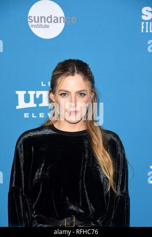 Park City, Utah, Stati Uniti d'America. Il 25 gennaio 2019. Riley Keough assiste il Lodge premiere durante il Sundance Film Festival il 25 gennaio 2019 in Park City, California. Foto: imageSPACE/MediaPunch Credito: MediaPunch Inc/Alamy Live News Foto Stock