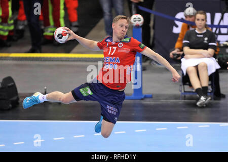 Amburgo, Germania. Il 25 gennaio 2019. Magnus Jondal (Norvegia) durante la IHF Uomini del Campionato del Mondo 2019, semi finale pallamano match tra la Germania e la Norvegia il 25 gennaio 2019 a Barclaycard Arena di Amburgo, Germania - Photo Laurent Lairys /MAXPPP Credito: Laurent Lairys/Agence Locevaphotos/Alamy Live News Foto Stock