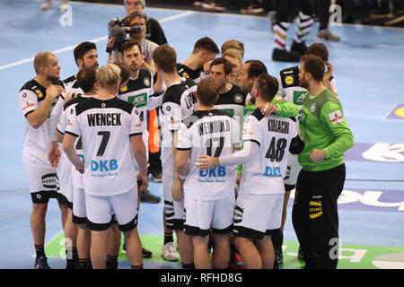 Amburgo, Germania. Il 25 gennaio 2019. Team Germany durante la IHF Uomini del Campionato del Mondo 2019, semi finale pallamano match tra la Germania e la Norvegia il 25 gennaio 2019 a Barclaycard Arena di Amburgo, Germania - Photo Laurent Lairys / MAXPPP Credito: Laurent Lairys/Agence Locevaphotos/Alamy Live News Foto Stock