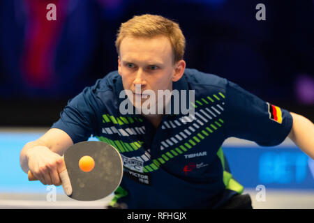 Londra, Regno Unito. 26 gen, 2019. Durante Betvictor nel Campionato del Mondo di Ping Pong - 2019 Torneo di Alexander Palace il Sabato, 26 gennaio 2019. Londra Inghilterra. (Solo uso editoriale, è richiesta una licenza per uso commerciale. Nessun uso in scommesse, giochi o un singolo giocatore/club/league pubblicazioni.) Credito: Taka G Wu/Alamy News Credito: Taka Wu/Alamy Live News Foto Stock