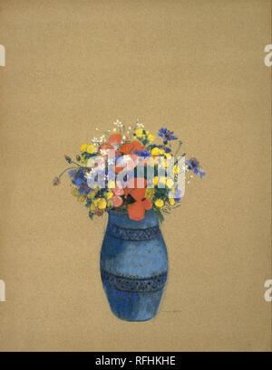 Vaso di fiori. Data/Periodo: 1909/1910. Pastello su carta. Larghezza: 46,3 cm. Altezza: 59,7 cm (senza telaio). Autore: Odilon Redon. Foto Stock