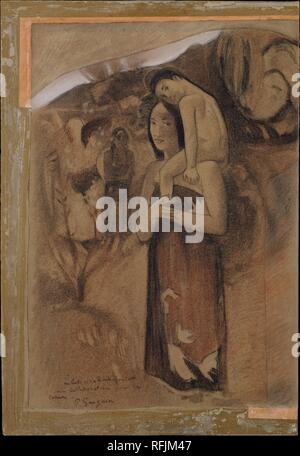 Ave Maria (Ia Orana Maria). Artista: Paul Gauguin (francese, Parigi 1848-1903 Atuona, Hiva Oa, Isole Marchesi). Dimensioni: 23 1/2 x 14 3/4 in. (59,7 x 37,5 cm). Data: ca. 1893-95. Museo: Metropolitan Museum of Art di New York, Stati Uniti d'America. Foto Stock