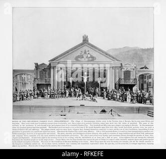 Scena della crocifissione, Passione, Oberammergau, antichi fotografia tedesca, 1893 Foto Stock