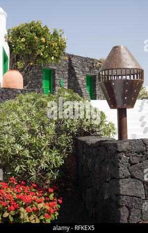 Cesar Manrique Foundation dove l'artista vive ora una galleria d'arte, Taro de Tahiche, Isola Canarie, Lanzarote Foto Stock