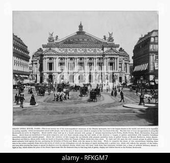 Grand Opera House, Parigi, Francia, antichi Parigi fotografia, 1893 Foto Stock