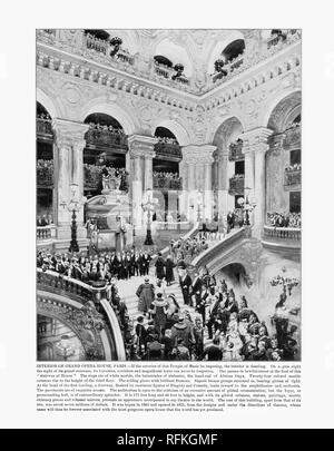 Interno del Grand Opera House, Parigi, Francia, antichi Parigi fotografia, 1893 Foto Stock