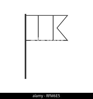 Verticale paese triband icona bandiera in sagoma nera design piatto. Giorno di indipendenza o giornata nazionale il concetto di vacanza. Illustrazione Vettoriale