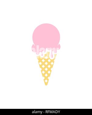 Vettore di gelato in bei colori isolati su sfondo bianco. Illustrazione Vettoriale