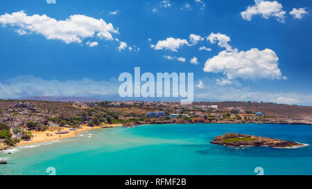 Spiaggia di Kalathas, Creta, Grecia. Kalatha è una delle migliori spiagge di Creta Foto Stock