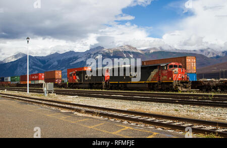 Cn locomotive sending in Jaspter Yard Foto Stock