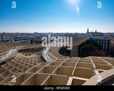 Metropol Parasol tettoia a fungo Las Setas de la Encarnación Siviglia Spagna Foto Stock