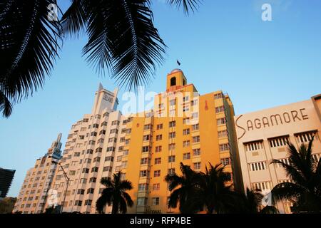 Collins Avenue, South Beach, Miami Beach, Florida, Stati Uniti d'America Foto Stock