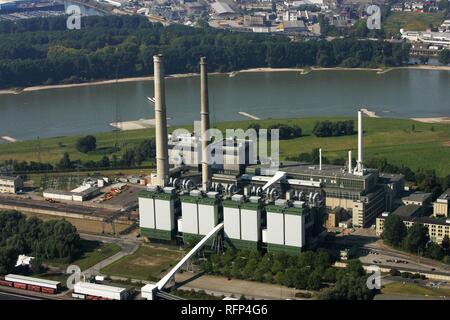 Lausward power station, gas naturale, della generazione di energia elettrica, Duesseldorf, nella Renania settentrionale-Vestfalia, Germania Foto Stock