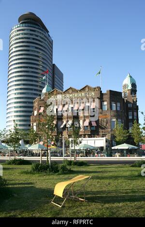 Edificio ex compagnia di navigazione Holland-Amerika-Lijn, oggi l'hotel New York, Rotterdam, Paesi Bassi Foto Stock