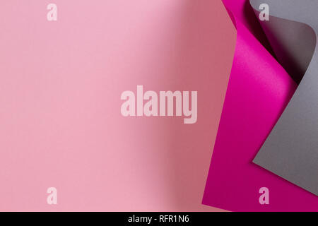 Abstract forma geometrica rosa grigio Colore sfondo della carta Foto Stock