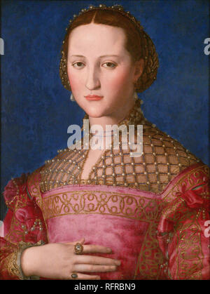 Eleonora di Toledo. Data/Periodo: 1543. La pittura. Olio su pannello. Altezza: 59 cm (23,2 in); larghezza: 46 cm (18.1 in.). Autore: Bronzino. BRONZINO AGNOLO. Foto Stock