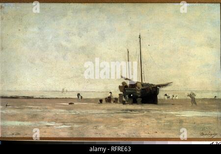 In riva al mare. Museo: Stato A. Museo di Belle Arti Puskin di Mosca. Autore: DAUBIGNY, CHARLES-FRANCOIS. Foto Stock